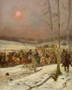 Cossacks Attacked By The Guard Of Honor During Napoleon's Russian Campaign by Edouard Jean Baptiste Detaille