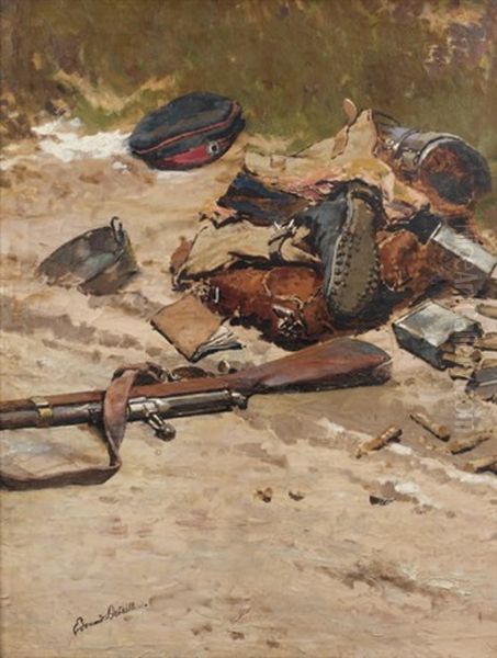 Fragment Du Panorama De La Bataille De Champigny by Edouard Jean Baptiste Detaille