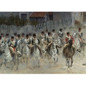 Chasseurs De La Garde - A Fragment Of The Panorama De Rezonville by Edouard Jean Baptiste Detaille