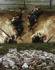 Guerre De 1870 Bataille De Champigny (collab. W/alphonse De Neuville; Fragment Of Panorama)