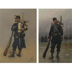 Un Soldat De L'infanterie (+ Un Soldat Avec Son Equipement, Larger; 2 Works) by Edouard Jean Baptiste Detaille