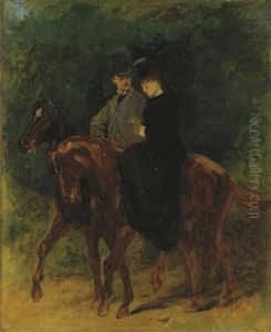 La Promenade A Cheval by Edouard Jean Baptiste Detaille