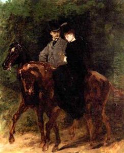 A Couple Out Riding by Edouard Jean Baptiste Detaille