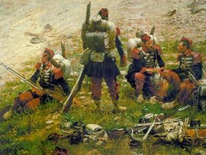 After The Skirmish by Edouard Jean Baptiste Detaille