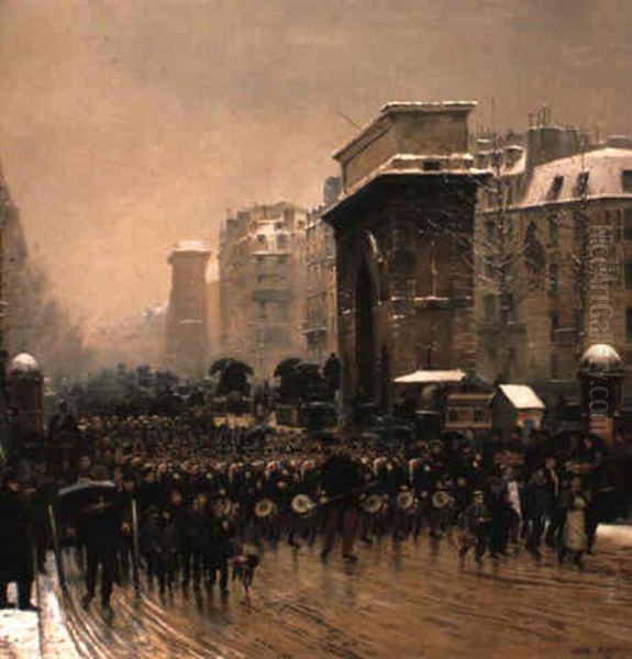 Le R,giment Qui Passe - Paris, Decembre 1874 (the Passing Regiment) - view 1