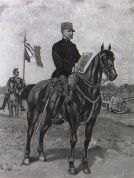 Officer On His Steed In The Field - view 1