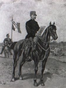 Officer On His Steed In The Field Officer On His Steed In The Field