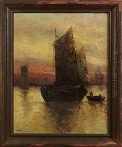 Ships In The Bay At Sunset Ships In The Bay At Sunset
