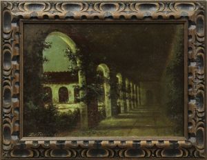 San Juan Capistrano Mission Arches Nocturne by Richard Detreville