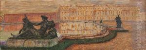 Le Chateau De Versailles Depuis Le Parterre D'eau by Leon Detroy