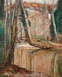 La Creuse Pres Du Village by Leon Detroy