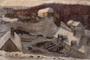 Le Village Sous La Neige by Leon Detroy