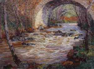Paysage Au Torrent by Leon Detroy
