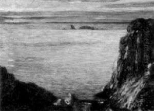Marine Au Soleil Couchant by Leon Detroy