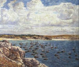 Bateau Dans La Baie De Camaret by Leon Detroy