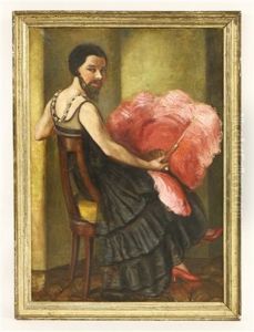 A Bearded Lady Holding An Ostrich Feather