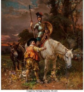 Don Quixote And Sancho Panza by Cesare Auguste Detti