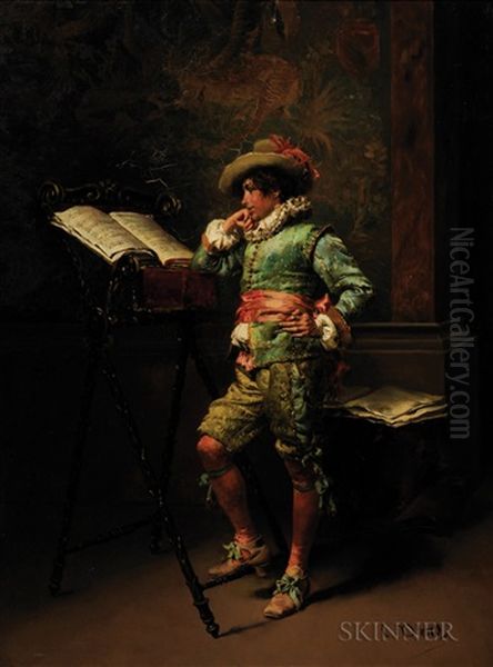 Cavalier Studying A Musical Score - view 1