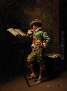 Cavalier Studying A Musical Score
