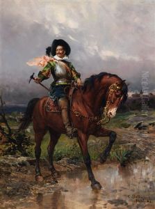 Knight On Horseback by Cesare Auguste Detti