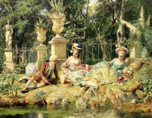 The Fishing Party by Cesare Auguste Detti