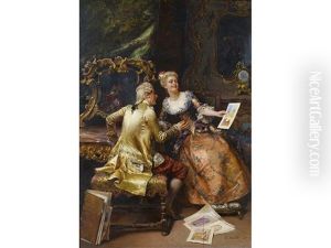 Her Drawing Master's Critique by Cesare Auguste Detti