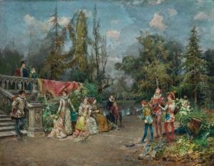 Venetian Court, Minstrel Scene