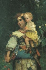 Mother And Child by Cesare Auguste Detti