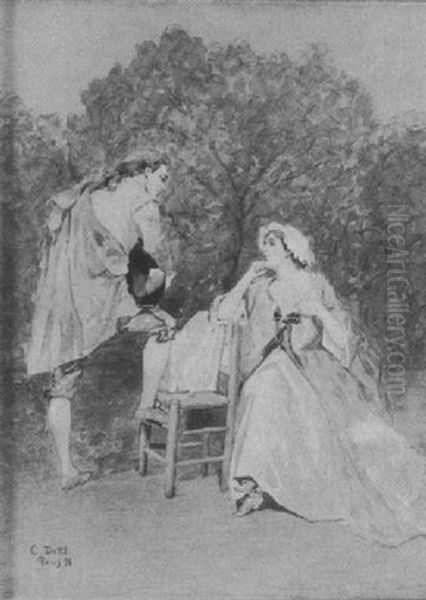 Courting Couple In A Wooded Landscape - view 1