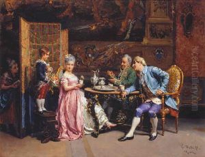 The Birthday Recital by Cesare Auguste Detti