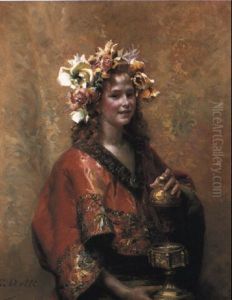 A Young Girl Holding A Chalice