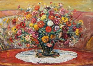 Large Bouquet Of Summer Flowers by Ludwig Dettmann