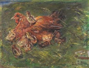 Huhn Mit Kuken by Ludwig Dettmann