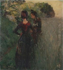 Im Gesprach by Ludwig Dettmann
