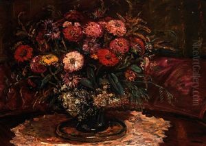 Bunter Herbstblumenstraus In Interieur
