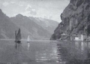 Hafen Von Riva Am Morgen by Heinrich Deuchert