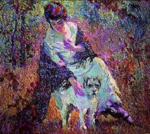 Girl With Her Dog Girl With Her Dog