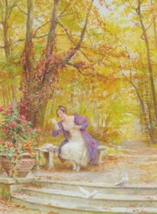 Reading The Love Letter by Eugene Auguste Francois Deully