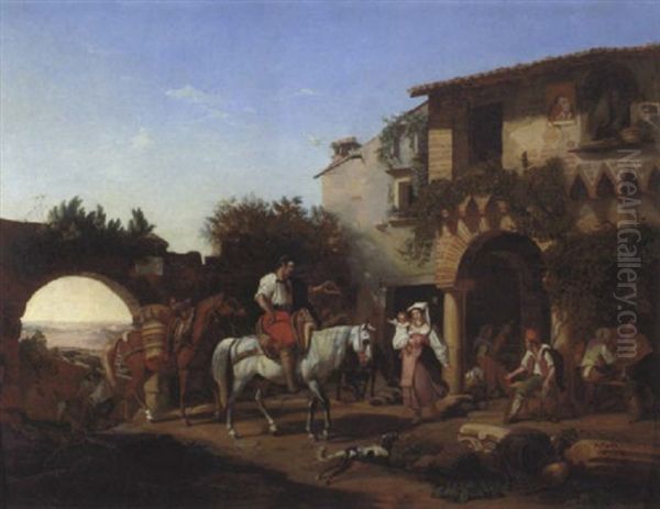 Heimkehrender Reiter Auf Dem Italienischen Gutshof - view 1