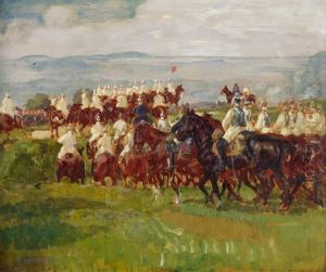 Kurassier In Der Levade by August Deusser