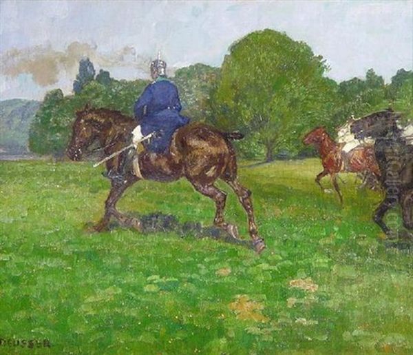 Reiter Der Preusischen Kavallerie In Sommerlicher Landschaft - view 1