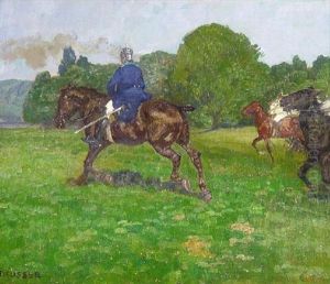 Reiter Der Preusischen Kavallerie In Sommerlicher Landschaft