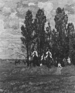 Landschaft Mit Reitern by August Deusser