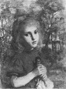 A Girl With A Doll by Frans Deutmann