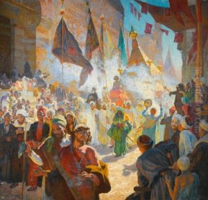 The Procession Of The Mahmal Through The Streets Of Cairo