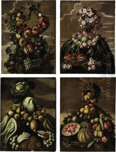 Four Anthropomorphic Figures: An Allegory Of The Four Seasons by Giuseppe Arcimboldo