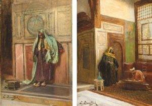 Le Gardien Du Serail (+ Ecrivain Dans La Mosquee; Pair) by Ludwig Deutsch