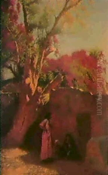 Women Beneath A Bougainvillaea Tree - view 1