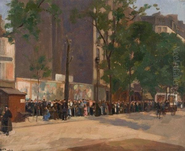 Foule Amassee Sur Un Boulevard, Paris - view 1