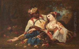 Jeune Femme Et Sa Servante, Young Girl And Her Maid by Louis Devedeux